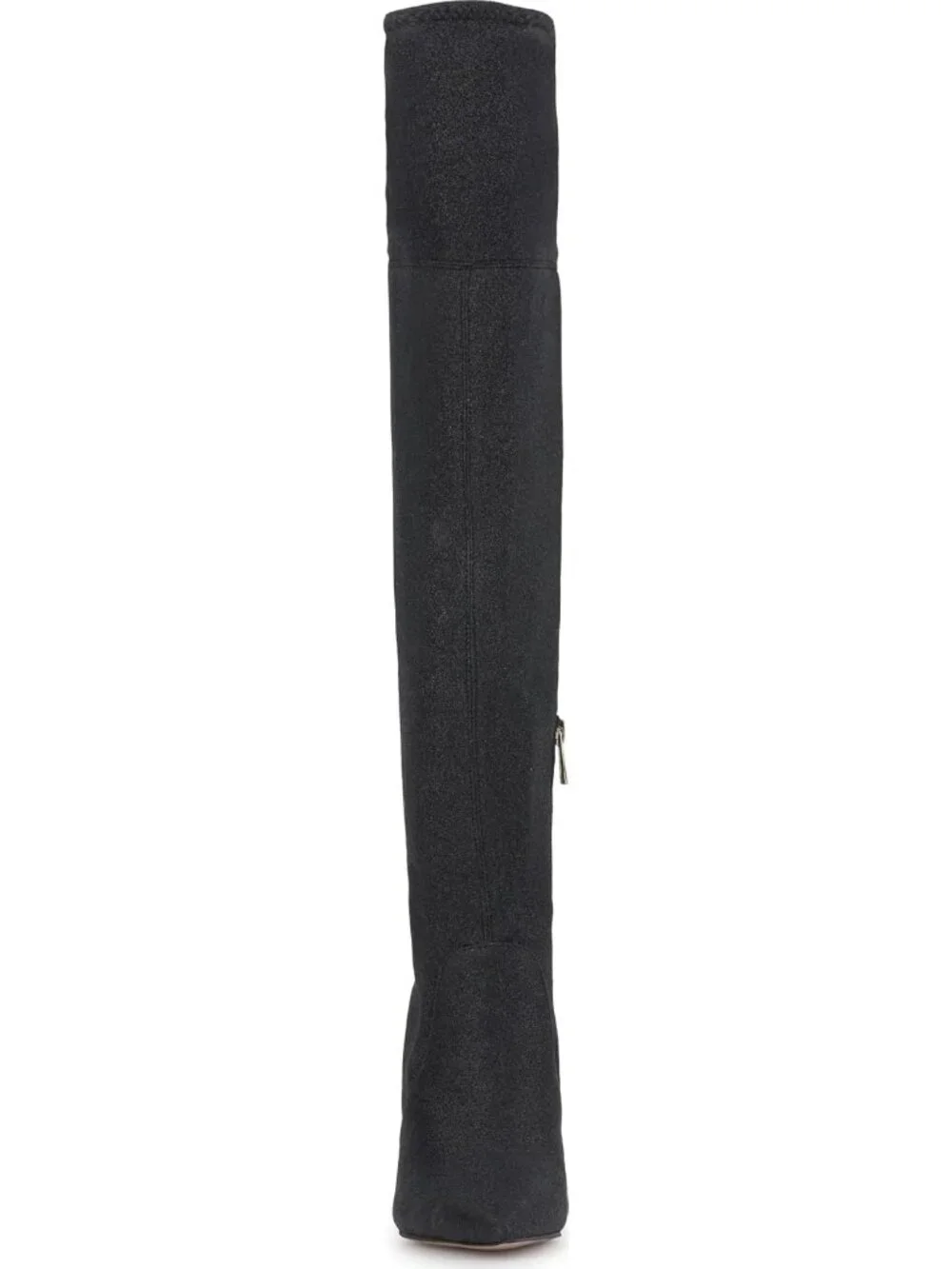 Women's Black Glitter Stretch Over-the-Knee Thigh-High Stiletto Boots